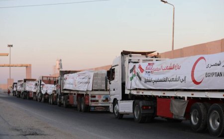 الهلال الأحمر المصري يوسّع قوافل "زاد العزة".. عشرات آلاف الأرغفة يوميًا من سيناء إلى غزة