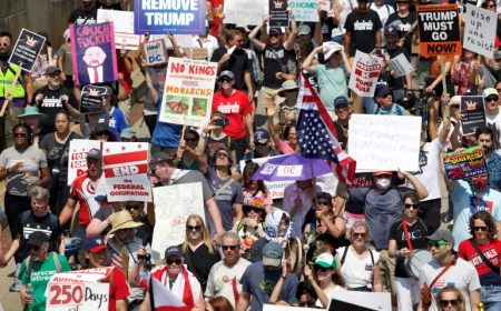 تظاهرة حاشدة في واشنطن احتجاجًا على نشر قوات الحرس الوطني