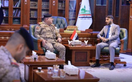 محافظ النجف يبحث مع وزارة الدفاع نقل معسكر الديوك لاستكمال مشروع مدينة السلام