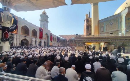 تشيّع عقيلة المرجع السيستاني في رحاب مرقد الإمام علي (ع)