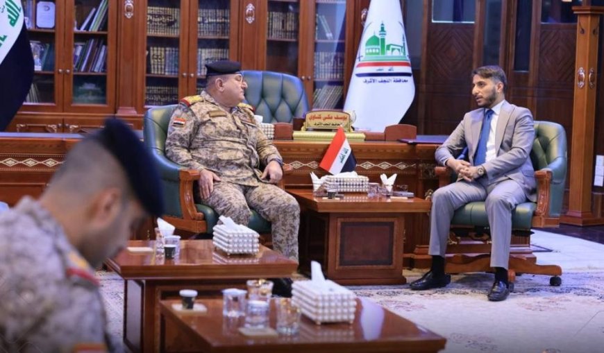 محافظ النجف يبحث مع وزارة الدفاع نقل معسكر الديوك لاستكمال مشروع مدينة السلام