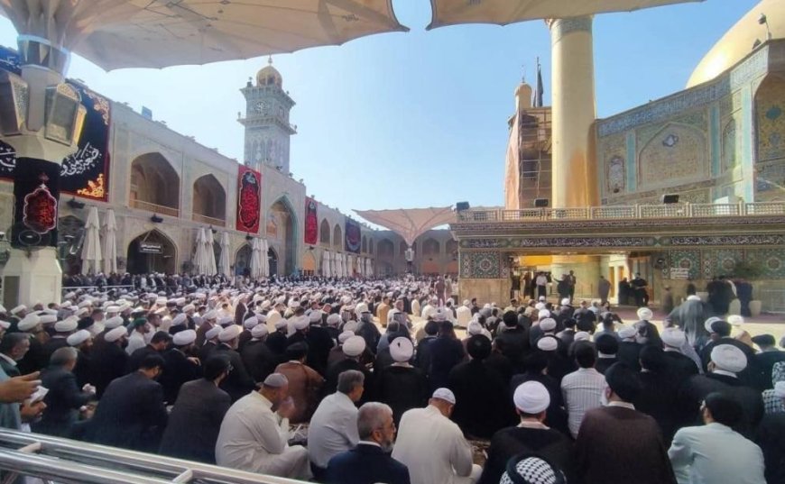 تشيّع عقيلة المرجع السيستاني في رحاب مرقد الإمام علي (ع)