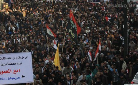 حراك شعبي يهزّ بابل… آلاف المتظاهرين يطالبون بمحافظ خارج المحاصصة